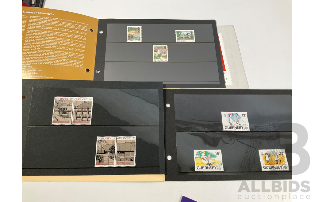 Collection of 1970's-1980's Mint Stamps and Packs Including Guernsey, Jersey, Isle of Man