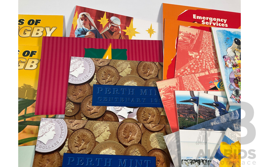 Sixty Five Australian Mint Stamp Packs Including Joint Issues, 100 Years Test Rugby, Perth Mint Centenary, Endangered Birds and More, Face Value Approximately $180