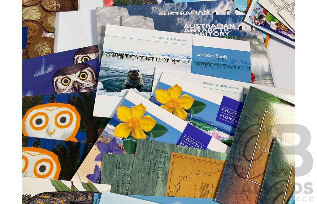 Sixty Five Australian Mint Stamp Packs Including Joint Issues, 100 Years Test Rugby, Perth Mint Centenary, Endangered Birds and More, Face Value Approximately $180