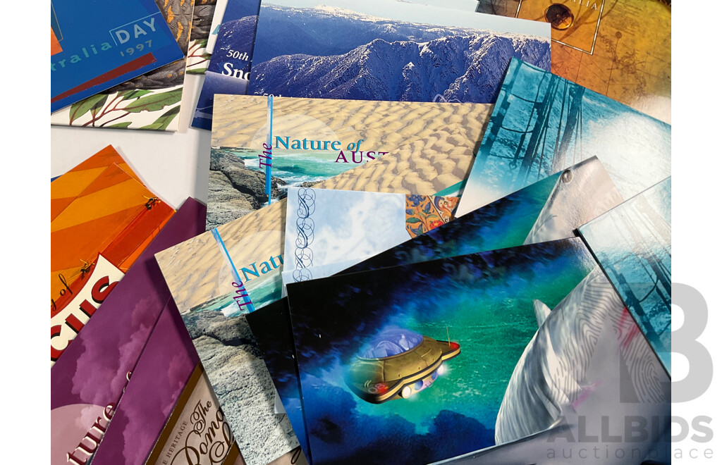 Sixty Five Australian Mint Stamp Packs Including Joint Issues, 100 Years Test Rugby, Perth Mint Centenary, Endangered Birds and More, Face Value Approximately $180