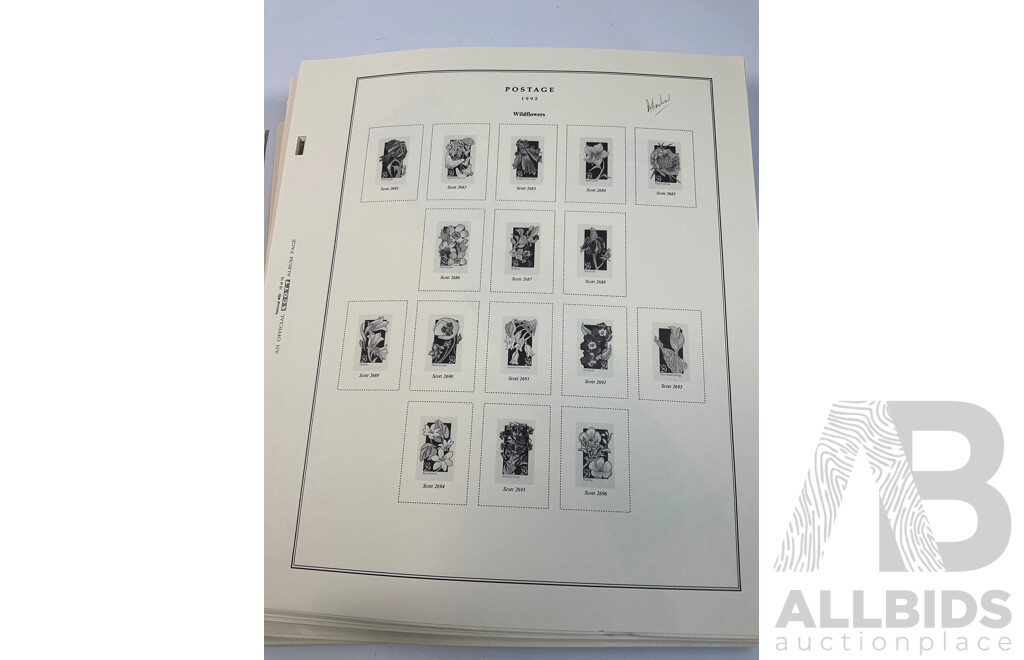 Official Scott USA Hingeless Stamp Album Pages Spanning 1992 to 2008 - Approximately 180 Pages