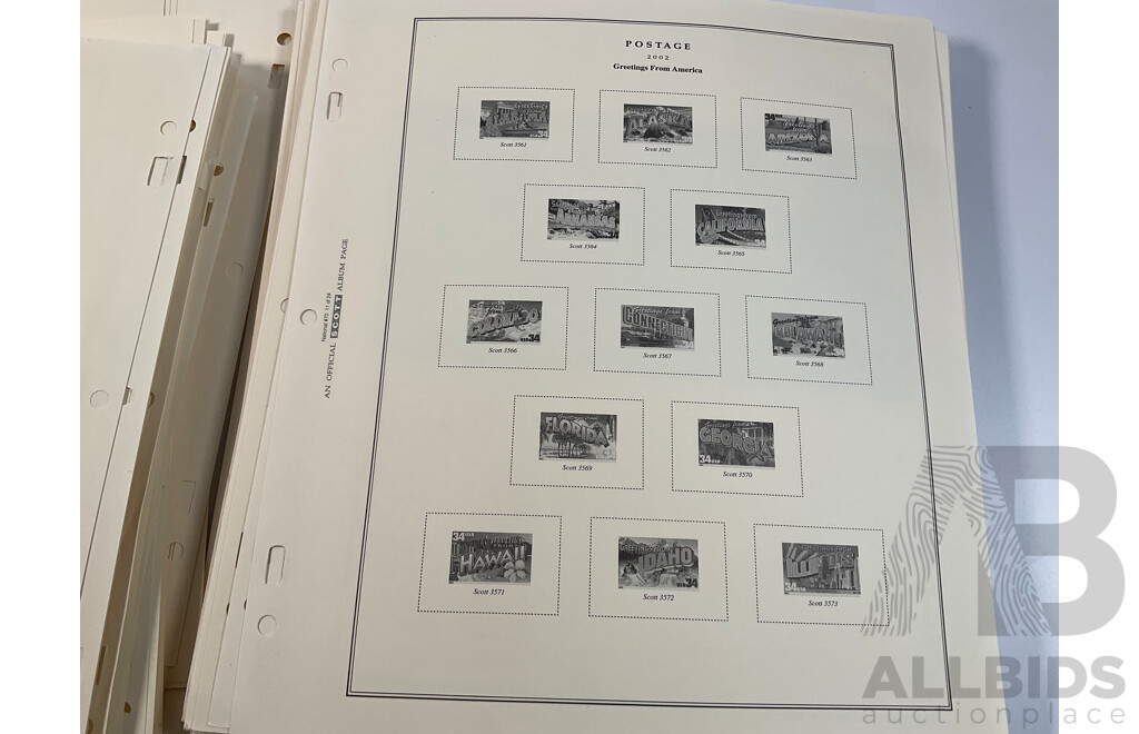 Official Scott USA Hingeless Stamp Album Pages Spanning 1992 to 2008 - Approximately 180 Pages