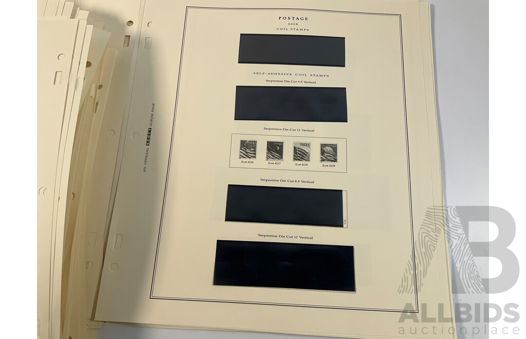 Official Scott USA Hingeless Stamp Album Pages Spanning 1992 to 2008 - Approximately 180 Pages