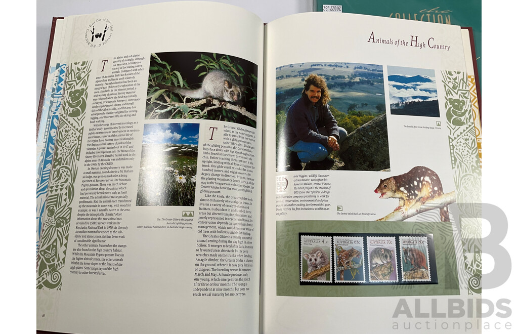 Five Australian Annual Stamp Albums Including 1987, 1989, 1990, 1994, 1995 - Face Value $196