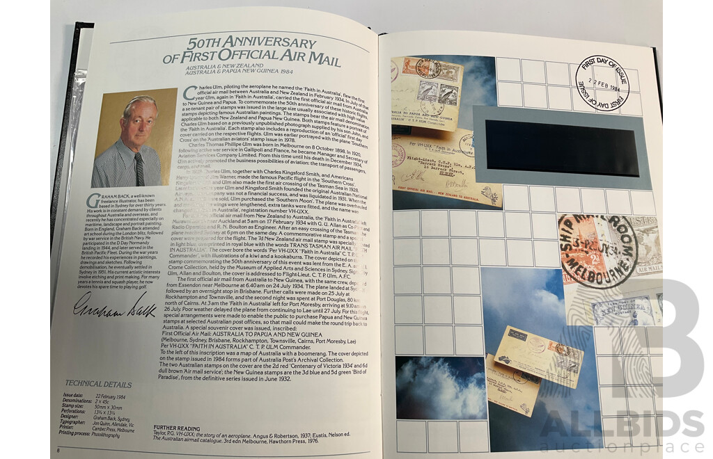 Four Australian Annual Stamp Albums Including 1981, 1982, 1983, 1984 - Face Value $77
