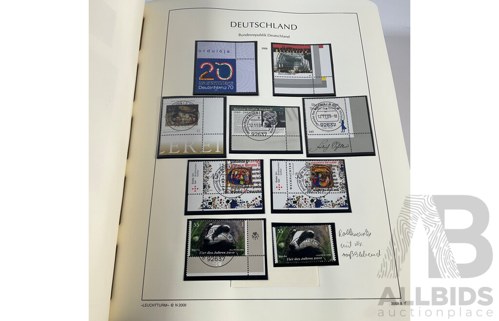 Album of German 2009-2011 Mint Stamp Sets, Blocks, Mini Sheets and First Day Covers