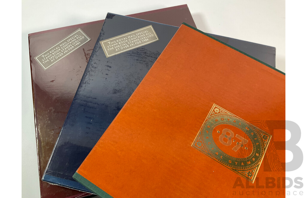 Ten United Kingdom Royal Mail Special Stamp Albums 1984 to 1993