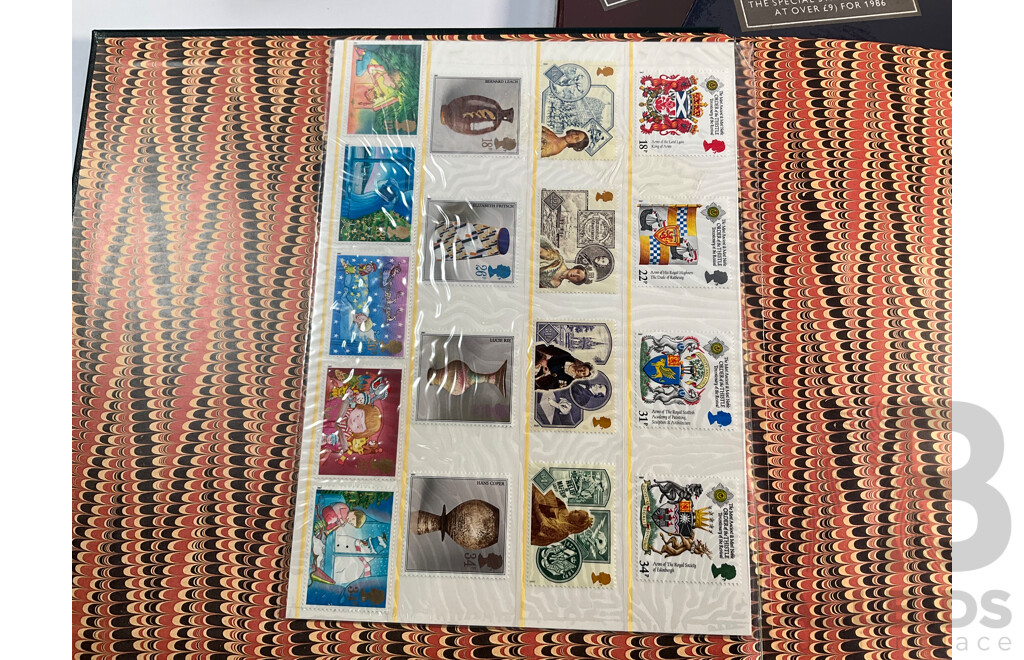Ten United Kingdom Royal Mail Special Stamp Albums 1984 to 1993