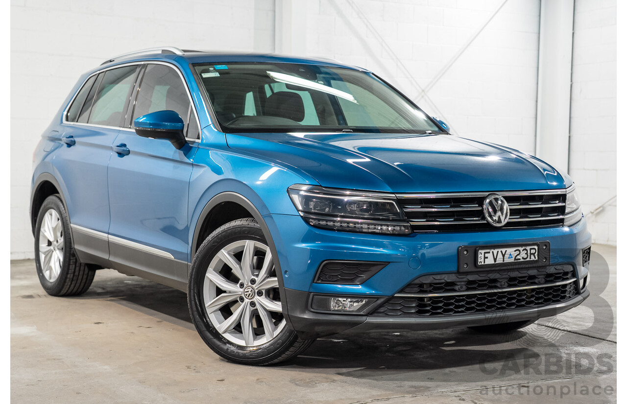 04/2018 Volkswagen Tiguan 162 TSI Highline (AWD) 5NA MY18 4D Wagon Blue Turbo 2.0L