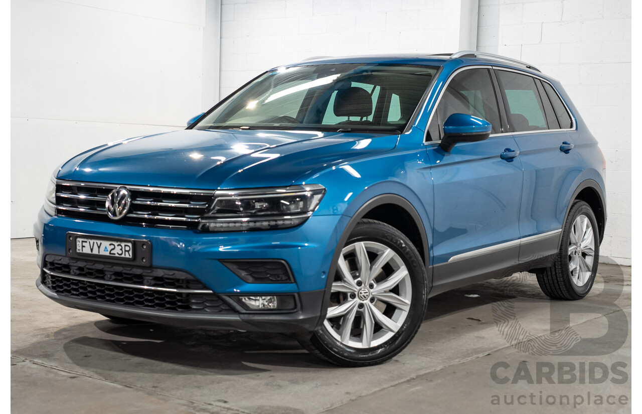 04/2018 Volkswagen Tiguan 162 TSI Highline (AWD) 5NA MY18 4D Wagon Blue Turbo 2.0L