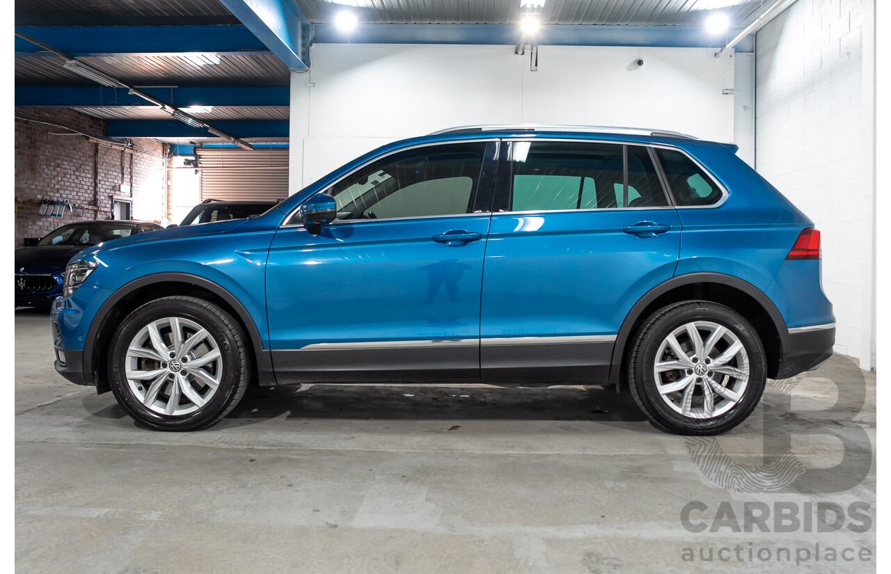 04/2018 Volkswagen Tiguan 162 TSI Highline (AWD) 5NA MY18 4D Wagon Blue Turbo 2.0L