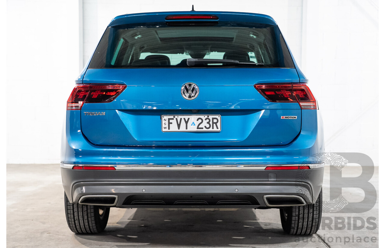 04/2018 Volkswagen Tiguan 162 TSI Highline (AWD) 5NA MY18 4D Wagon Blue Turbo 2.0L