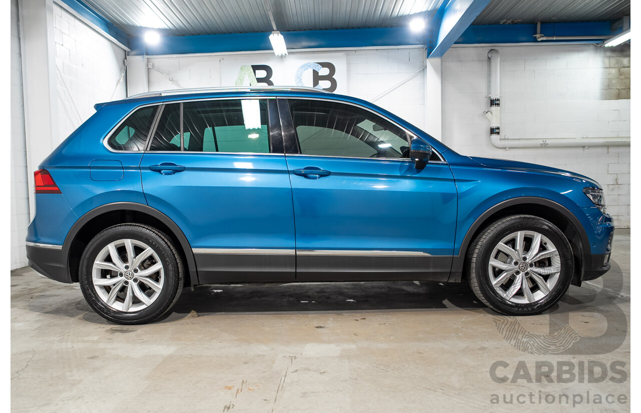 04/2018 Volkswagen Tiguan 162 TSI Highline (AWD) 5NA MY18 4D Wagon Blue Turbo 2.0L