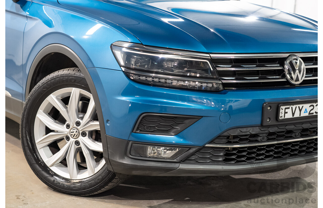 04/2018 Volkswagen Tiguan 162 TSI Highline (AWD) 5NA MY18 4D Wagon Blue Turbo 2.0L