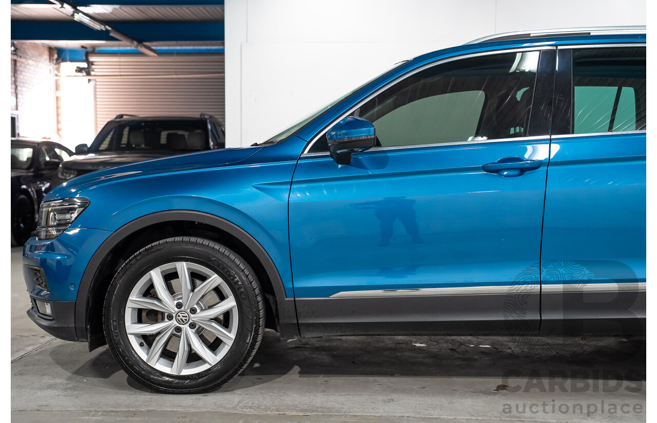 04/2018 Volkswagen Tiguan 162 TSI Highline (AWD) 5NA MY18 4D Wagon Blue Turbo 2.0L