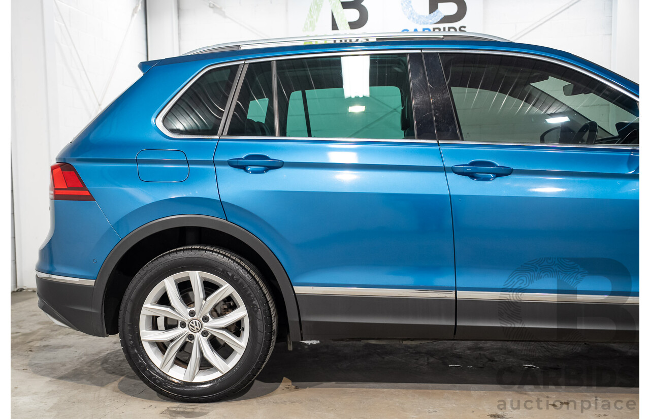 04/2018 Volkswagen Tiguan 162 TSI Highline (AWD) 5NA MY18 4D Wagon Blue Turbo 2.0L