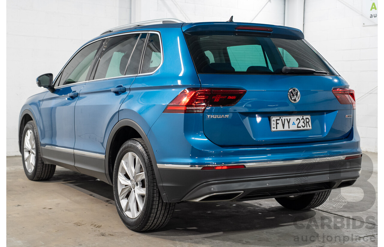 04/2018 Volkswagen Tiguan 162 TSI Highline (AWD) 5NA MY18 4D Wagon Blue Turbo 2.0L