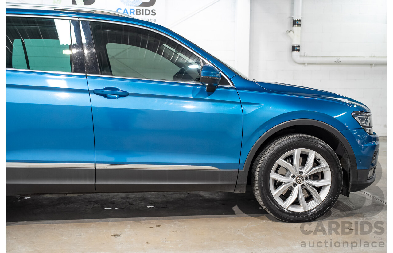 04/2018 Volkswagen Tiguan 162 TSI Highline (AWD) 5NA MY18 4D Wagon Blue Turbo 2.0L