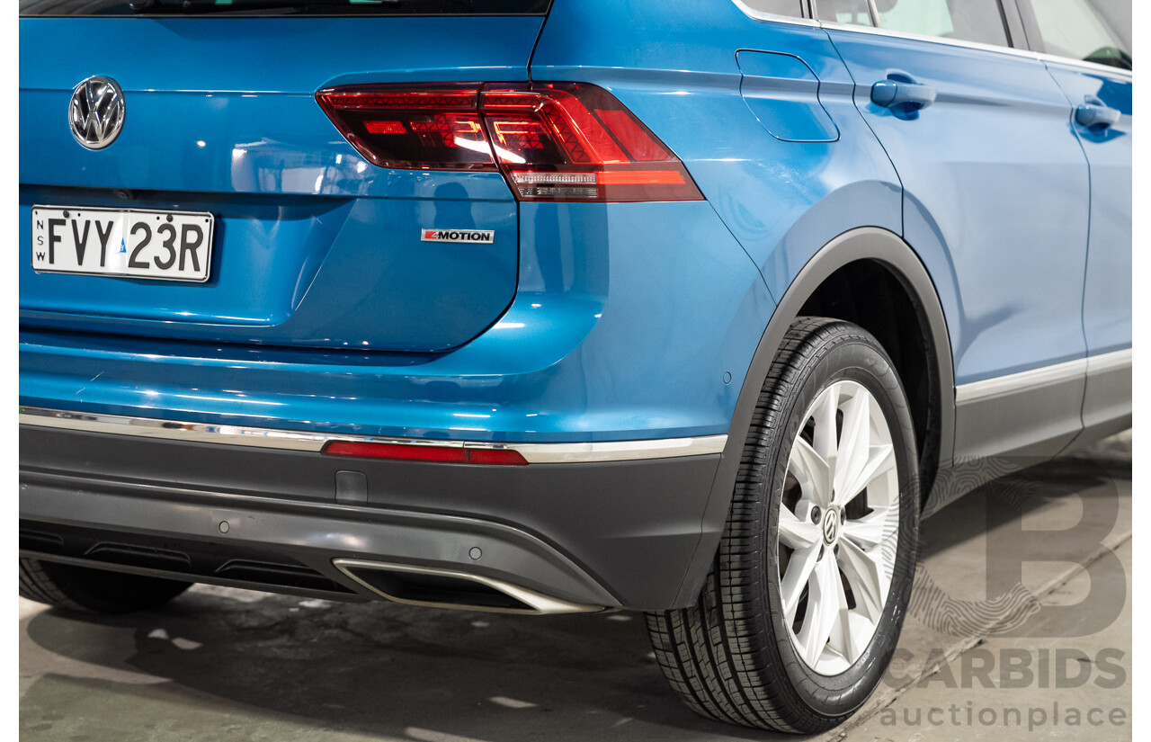 04/2018 Volkswagen Tiguan 162 TSI Highline (AWD) 5NA MY18 4D Wagon Blue Turbo 2.0L