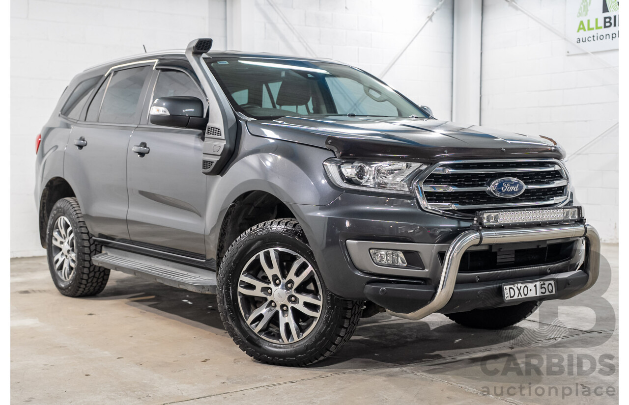 08/2018 Ford Everest Trend 4WD 7 Seater UA II MY19 4D Wagon Meteor Grey Metallic Twin Turbo Diesel 2.0L