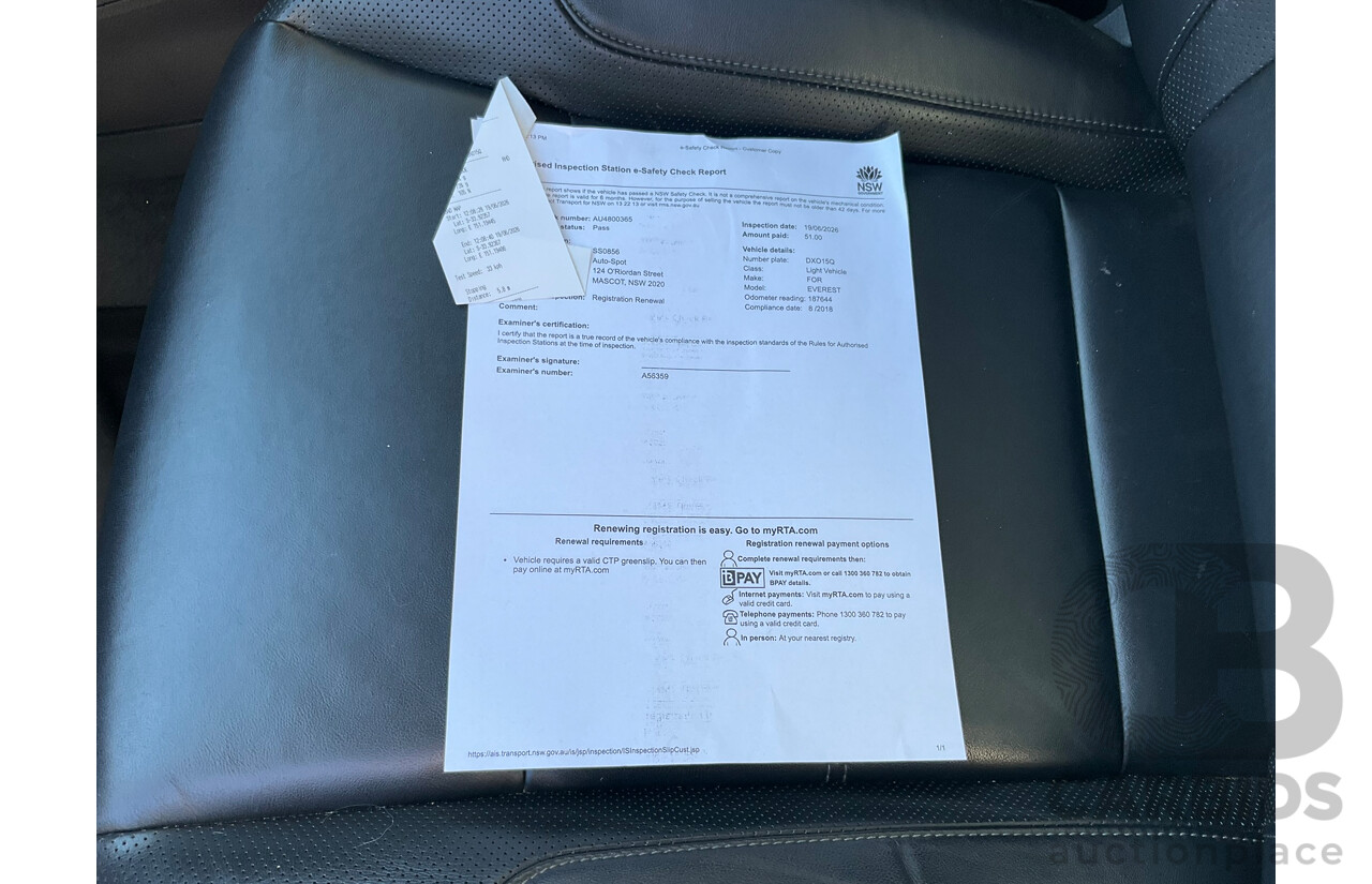 08/2018 Ford Everest Trend 4WD 7 Seater UA II MY19 4D Wagon Meteor Grey Metallic Twin Turbo Diesel 2.0L