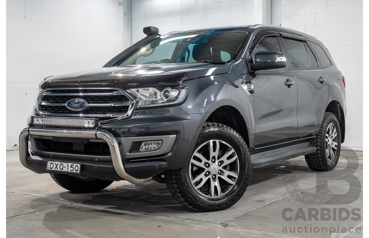 08/2018 Ford Everest Trend 4WD 7 Seater UA II MY19 4D Wagon Meteor Grey Metallic Twin Turbo Diesel 2.0L