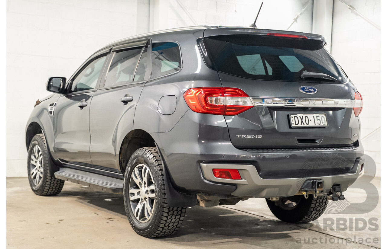 08/2018 Ford Everest Trend 4WD 7 Seater UA II MY19 4D Wagon Meteor Grey Metallic Twin Turbo Diesel 2.0L