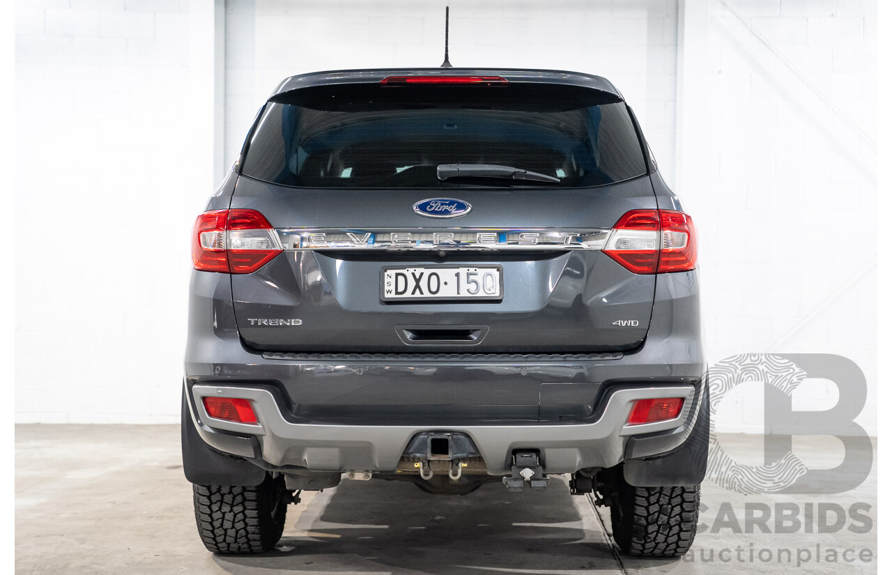 08/2018 Ford Everest Trend 4WD 7 Seater UA II MY19 4D Wagon Meteor Grey Metallic Twin Turbo Diesel 2.0L