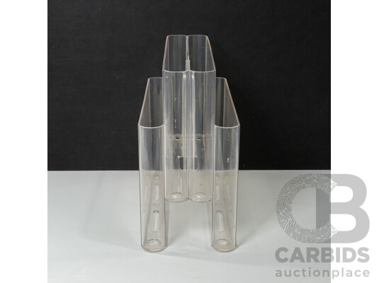 Vintage Lucite Four Section Magazine Rack by Giotto Stoppino for Kartell