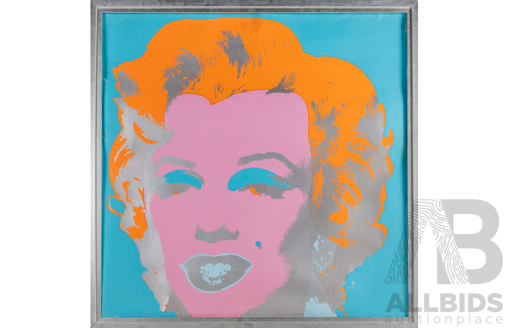 Andy Warhol (20th Century, American, 1928-1987), Marilyn Monroe, (Possibly) Sunday B.Morning Colour Reproduction, 94H x 93W cm (frame)