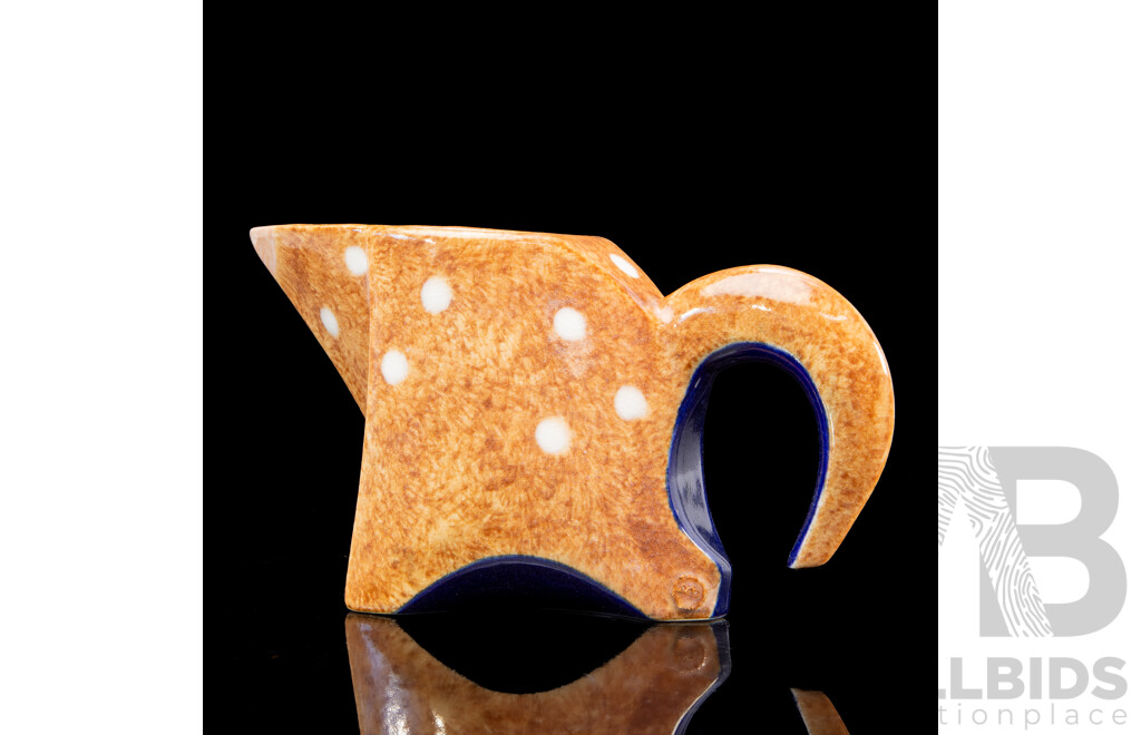 Dawn Oakford (20th Century, British-Born Australian, 1958-), Eastern Brown Spotted Quoll Jug, Original Glazed Slip-Cast Ceramic Earthenware and White Clay, 11H Cm