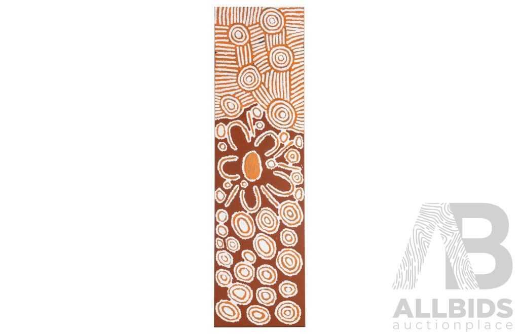 Betty Larry Nungarrayi (Nungarai), (20th Century, Indigenous-Australian, c1962-), Women's Dreaming, Original Acrylic on Canvas, 152H x 42W cm