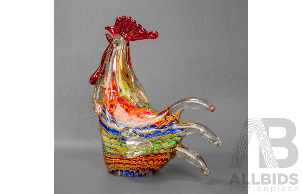 Art Glass Figure of a Rooster