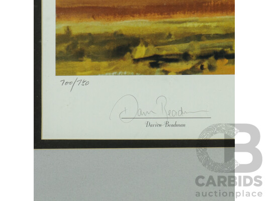 Judith Leman (20th Century, Australian), Limited Edition Signed 'Saintly' Horse Racing Lithograph, 82H x 101W cm (frame)