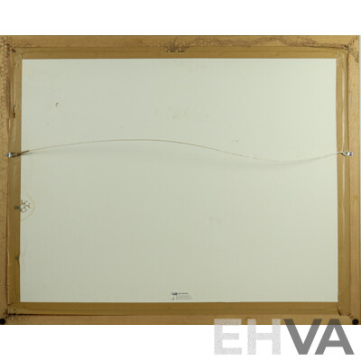 Judith Leman (20th Century, Australian), Limited Edition Signed 'Saintly' Horse Racing Lithograph, 82H x 101W cm (frame)