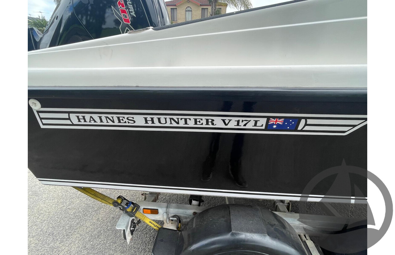 NO RESERVE - Haines Hunter 17L, 2021 Mercury Pro 115HP, 365Hrs