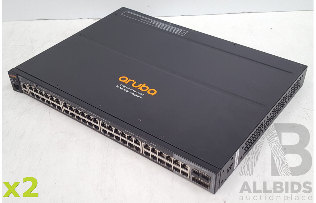 Aruba (J9728A) 2920-48G 48-Port Managed Gigabit Switch - Lot of Two