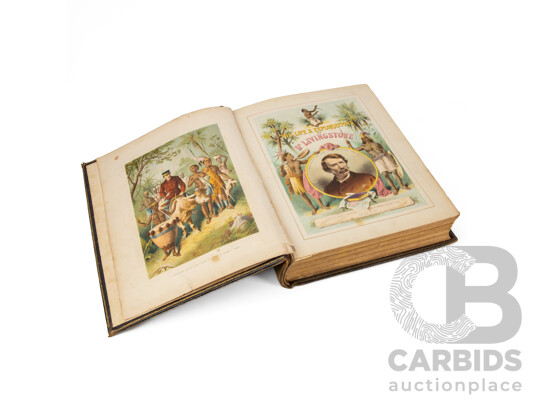 The Life & Explorations of Dr. Livingstone - The Great Missionary Traveller, Antique Volume (c1870-1880), 31L x 24W x 6D cm