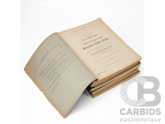 Collection of Six Antique & Vintage Australasian Antarctic 1911-1914 Expedition Scientific Reports Under Leadership of Sir Douglas Mawson, Dated 1925 to 1940, (6)