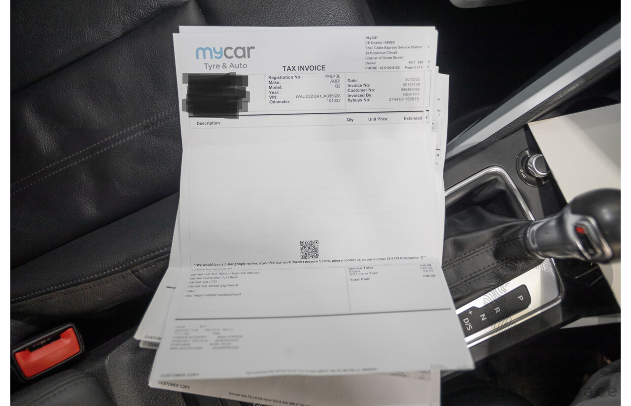 3/2018 Audi Q2 1.4 TFSI COD (FWD) 4D Wagon Ibis White Turbo 1.4L