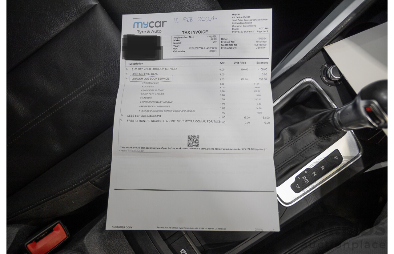 3/2018 Audi Q2 1.4 TFSI COD (FWD) 4D Wagon Ibis White Turbo 1.4L