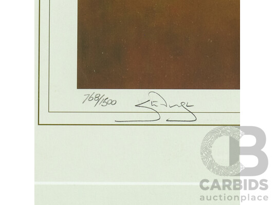 D'Arcy William Doyle (20th Century, Australian, 1932-2001), Steve Waugh, Official Signed & Limited Editioned Print, Signed Both by Waugh & Doyle, 90H x 68W cm (frame)