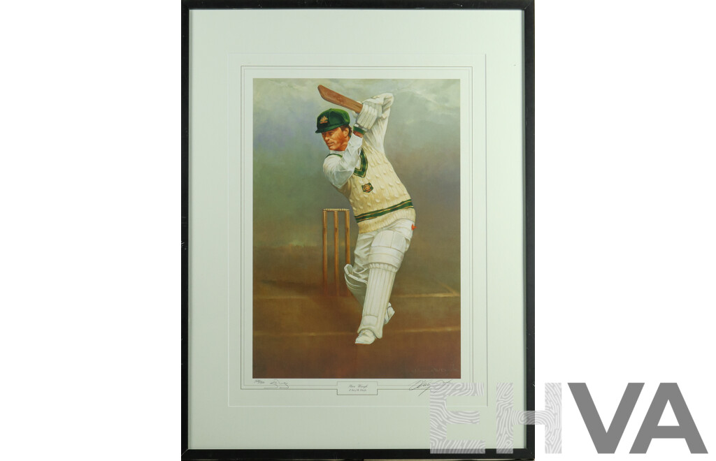 D'Arcy William Doyle (20th Century, Australian, 1932-2001), Steve Waugh, Official Signed & Limited Editioned Print, Signed Both by Waugh & Doyle, 90H x 68W cm (frame)