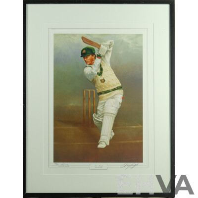 D'Arcy William Doyle (20th Century, Australian, 1932-2001), Steve Waugh, Official Signed & Limited Editioned Print, Signed Both by Waugh & Doyle, 90H x 68W cm (frame)