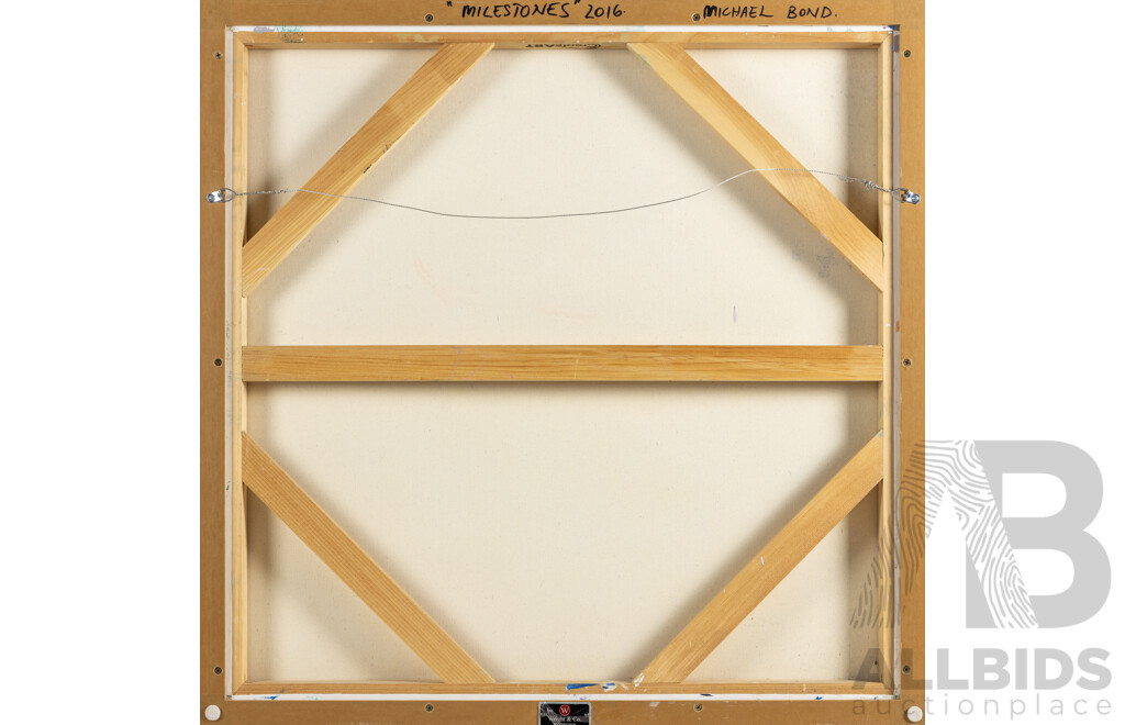 Michael Bond, (20th Century, Australian, 1968-) Milestones (2016), Original Acrylic on Canvas, 79H x 79H cm (frame)