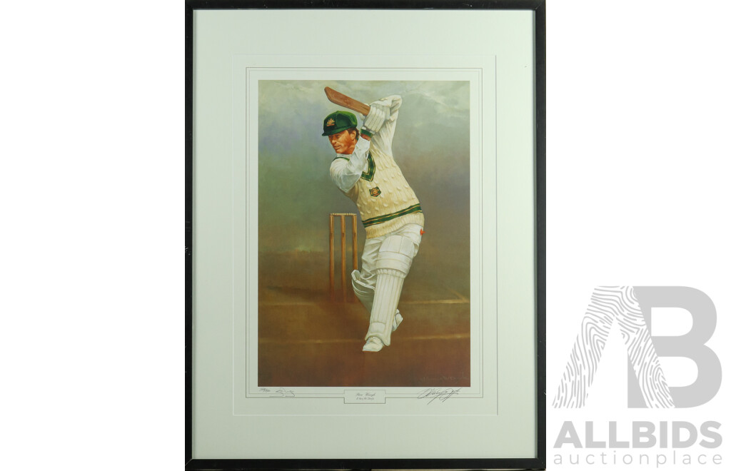 D'Arcy William Doyle (20th Century, Australian, 1932-2001), Steve Waugh, Official Signed & Limited Editioned Print, Signed Both by Waugh & Doyle, 90H x 68W cm (frame)