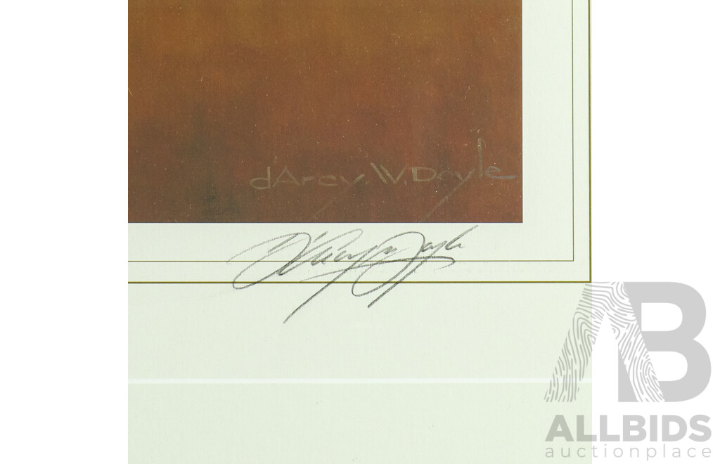 D'Arcy William Doyle (20th Century, Australian, 1932-2001), Steve Waugh, Official Signed & Limited Editioned Print, Signed Both by Waugh & Doyle, 90H x 68W cm (frame)