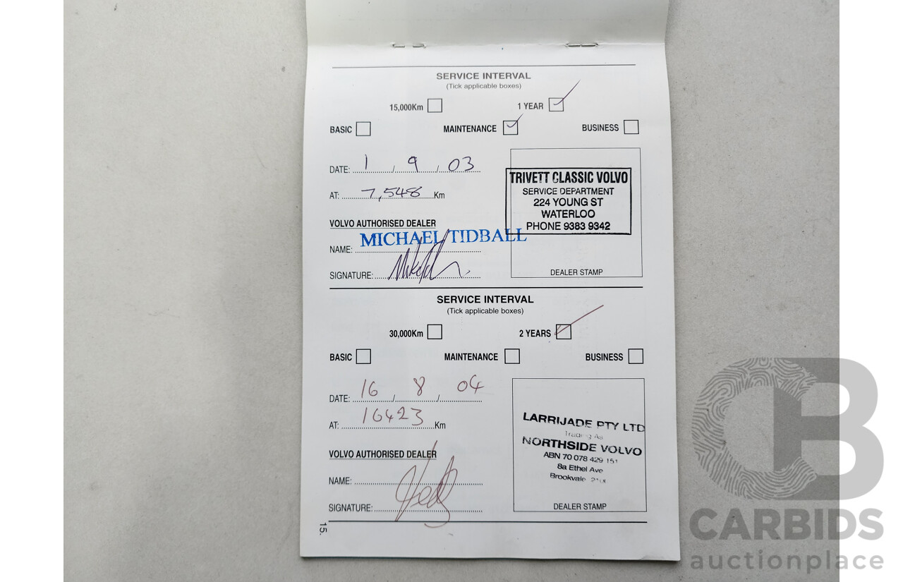 07/2002 Volvo S60 2.4 20V SE  4d Sedan Green 2.4L