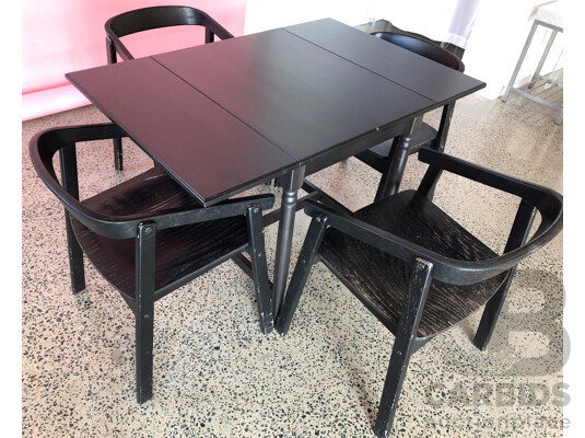 Drop Side Table + 4 Chairs