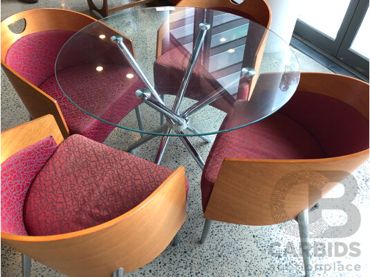 Contemporary Table + 4 Tub Chairs